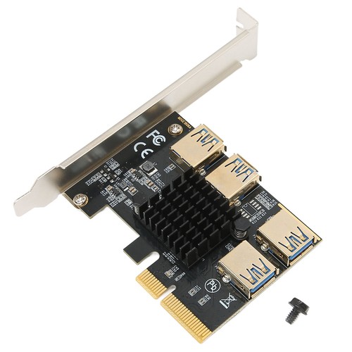 PCI‑E Riser Card PCI‑E X4 1 To 4 PCI Express 16X Slot Adapter Card USB 3.0 A NEW - Afbeelding 11 van 12