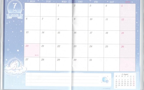 Sanrio Cinnamoroll 2026 B6 (12,8*18,2cm) Planer Zeitplan Buch Tagebuch aus Japan - Bild 13 von 20