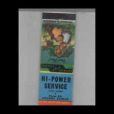 Matchbook Cover HI Power Service Abilene, KS