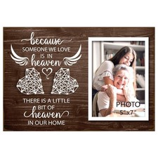 Yudarte Wooden String Heart Memorial Picture Frame 5x7 Inches Photo - Bereave...