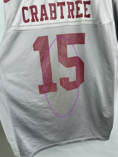 πΊπΈ Vtg Reebok Michael Crabtree San Francisco 49ERS Football size XL Gray - Picture 11 of 13
