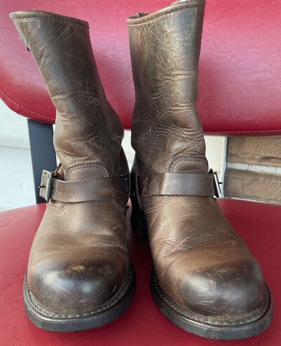 Frye 77400 Moto Engineer Harness Riding Motorcycle Leather Womens Boots Size 10 - Picture 3 of 11