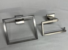 Bathroom Hardware Set 2 Pieces Towel Ring and Toilet Paper Holder Stainless