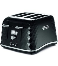 De'Longhi Brillante 4 Slice Toaster CTJ4003BK Extra Lift & Variable Width BLACK