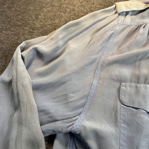 Vintage 80er Liz Claiborne Bluse Gr. 14 blau 80s Seide Preppy Karriere - LESEN - Bild 16 von 20