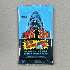 JAWS 3-D (1983) Trading Cards Booster Pack Topps Steven Spielberg Der weiße Hai