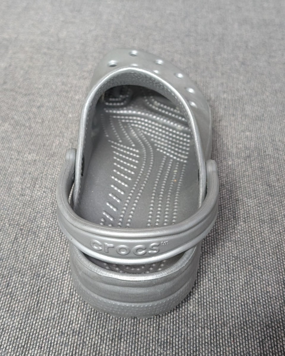 Crocs Classic Metallic Clog Silver/ Black Size Men's 11