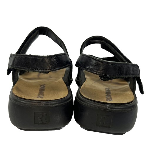 Romika Ibiza 70 Sandals Black Leather Size 38 (US 7-7.5) Adjustable Straps - Picture 4 of 9