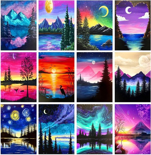TINY FUN 12 Pack Diamond Painting Kits for Adults 5D 12x16 inches, Multicolor