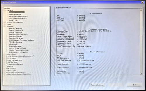 Dell OptiPlex 3060 SFF Desktop Intel Core i5-8500 @ 3.00GHz 8GB RAM NO HDD #2 - Picture 9 of 10