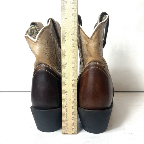 Laredo Ortholite Womens 8.5M cream/brown Leather pointed toe cowboy western boot - Picture 8 of 12