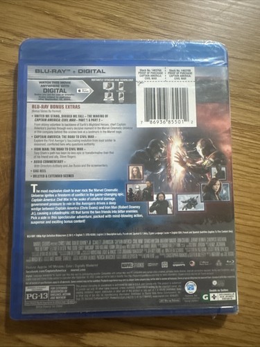 Captain America: Civil War (Blu-ray/Digital, 2017) Marvel Avengers Phase Three 3 - Picture 2 of 2