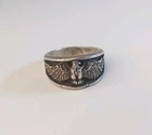 Vintage Navajo Ted Ott Otto Sterling Silver Eagle Ring