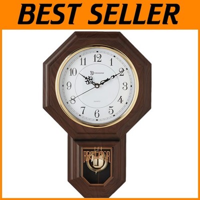 Essex Faux Wood Traditional Schoolhouse Pendulum W