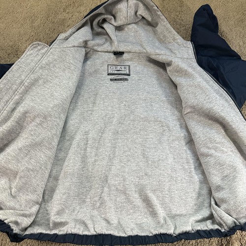 Vintage San Diego Padres Jacket Mens Large Navy MLB Baseball Hooded Gear Zip Up - Picture 17 of 17