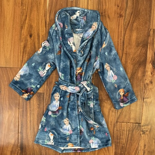 Disney Frozen Girl's Bath Robe Soft Plush Blue ELSA ANNA OLAF Size 6 - Bild 3 von 13
