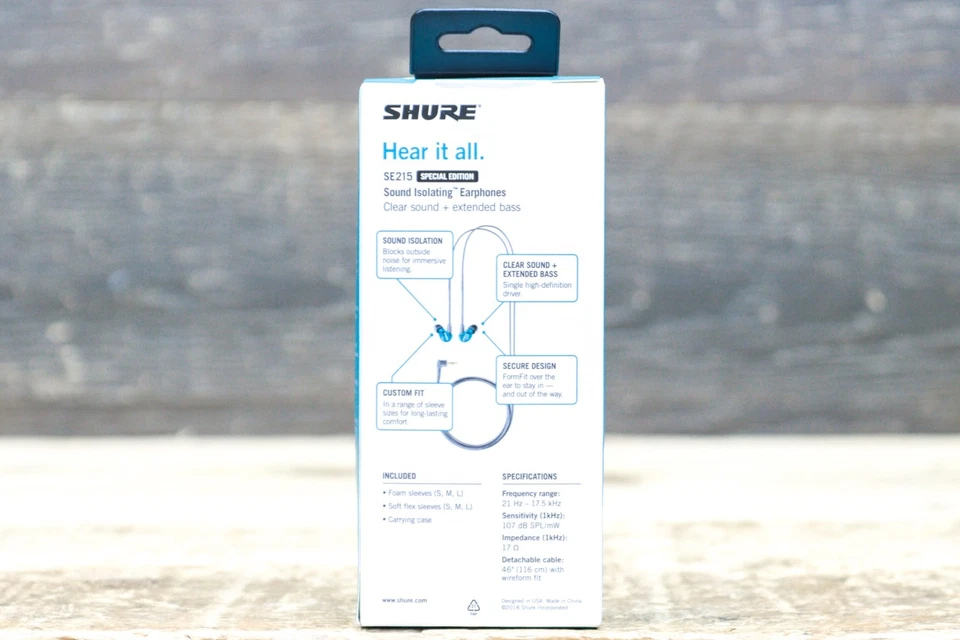 Shure SE215SPE Special Edition HighDefinition Sound Isolating Earphones - Blue - Image 2 of 2