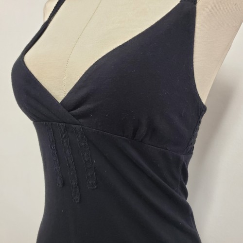 Vintage Volcom Womens Y2K Babydoll Preppy Tank Top Size XS Black 90S Stretch - Picture 2 of 12
