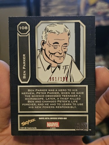 2022 SPIDER-MAN METAL UNIVERSE BEN PARKER #108 RED PMG /100 PRECIOUS METAL GEMS! - Picture 12 of 13
