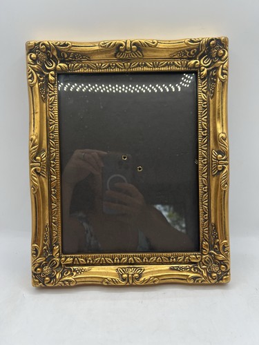 Vintage Foto Bilderrahmen Holz verziert vergoldet goldfarben passend für 8x10 Barock Stil - Bild 9 von 11