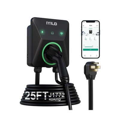 IYILO Level 2 EV Charger 40A NEMA 14-50P, Energy Star & ETL Certified. 240V E...