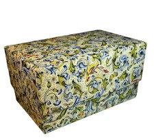 VTG Paper Stationary Box Birds on Floral Blue...