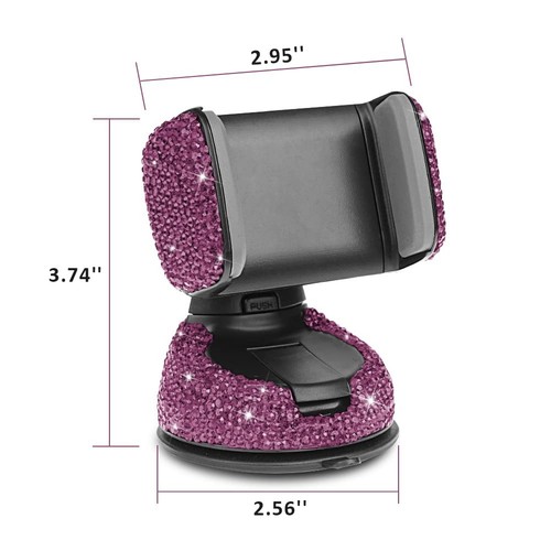Car Phone Mount Cell Phone Holder with One More Air Vent Base,Bling Crystal U... - Picture 7 of 7
