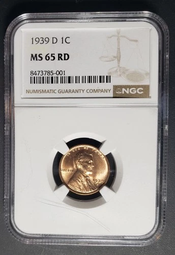 1939-D Lincoln Cent MS65 Red NGC