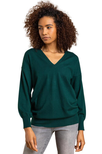 V-Neck Long Sleeve Jumper - Ladies Roman Originals Women - Picture 6 of 179