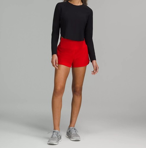 NEU Lululemon Speed Up hoch geschnitten gefütterte Shorts 4" dunkelrot Größe 6 & 10 - Bild 3 von 7