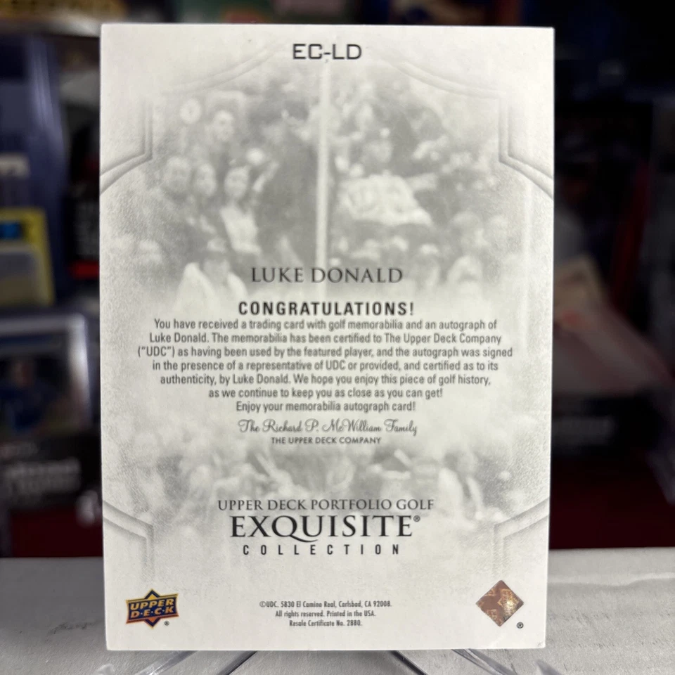 2024 UD Portfolio Golf Exquisite Luke Donald AUTO Patch PGA SSP /99 ⭐️ MINT - Image 2 of 2