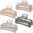 4Pcs Large Rhinestones Hair Clamps Claws Metal Hair Accessories for Women Girls