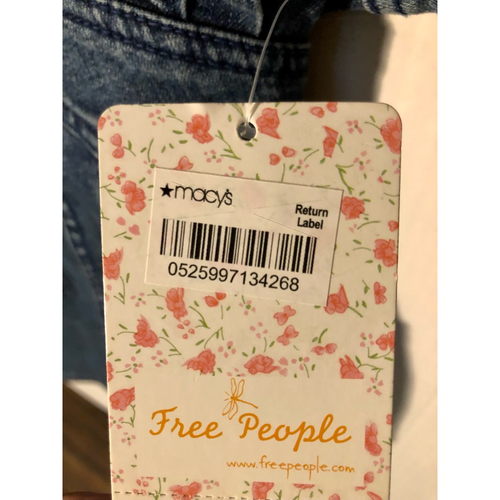 Free People Marine Indigo Damenhemd Kleid blau Denim langärmelig Mini XS neu - Bild 10 von 11