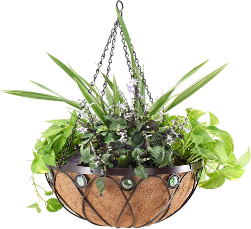 Arcadia Emerald Series round Hanging Basket Planters, 20-Inch - Picture 9 of 12