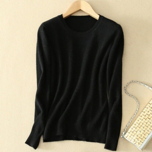 Herbst Winter Frauen Wolle Kaschmir Strickpullover Pullover Rundhals PulloverDE - Bild 12 von 38