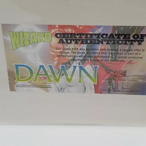 Copertina variante Dawn Wizard #1/2 con COA 1996 Sirius Comics - Foto 4 di 12
