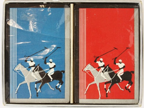 Cartas azules/rojas Twin Deck x Hamilton c1930s Polo Playing - Imagen 1 de 3