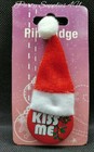 Kiss Me Christmas Party Badge with cute Santa hat Pin/Red/Gift/Small/Decoration