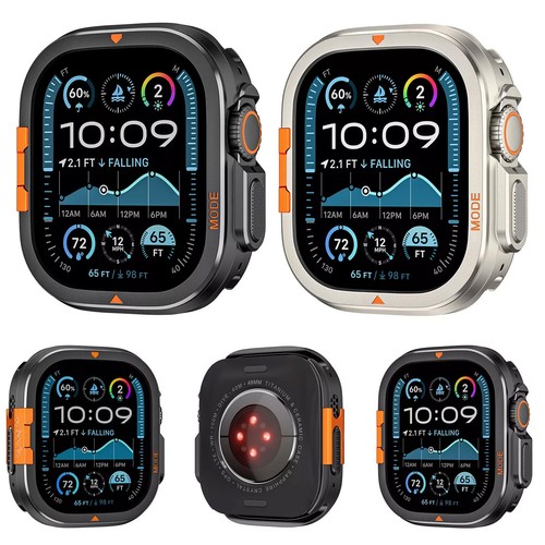 Coque Métal pour Apple Watch Ultra2 49mm Case Series10 46mm Bumper Protecteur Cover - Photo 1 sur 12