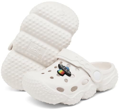 Kids Girls Boys Clogs Garden Shoes Toddler Slides Sandals 10 Toddler White - Picture 8 of 8