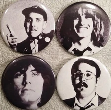Cheap Trick PIN BUTTON LOT 4 B/w Photo Robin Zander Rick Nielsen Bun E Carlos