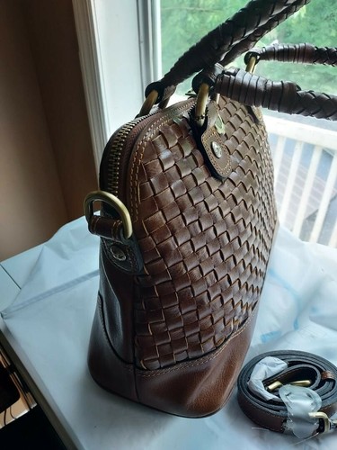 Patricia Nash Handtasche Leder Augusta geflochten cognac limitierte Auflage nur 300 hergestellt - Bild 7 von 8