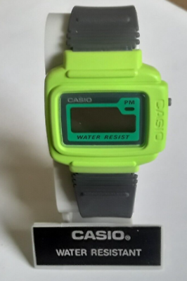 Vintage+Old+Stock+Casio+Digital+Watch+NF10+Yellow+Case+Gray+Band+