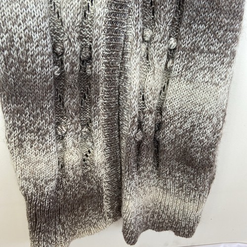 Per Una Beige Brown Knitted Longline Acrylic Alpaca Wool Blend Cardigan Size L - Picture 6 of 10