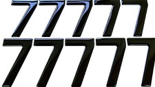 Resin / Gel Domed Black Number Plate Number '7' SET OF 10 numberplate numbers