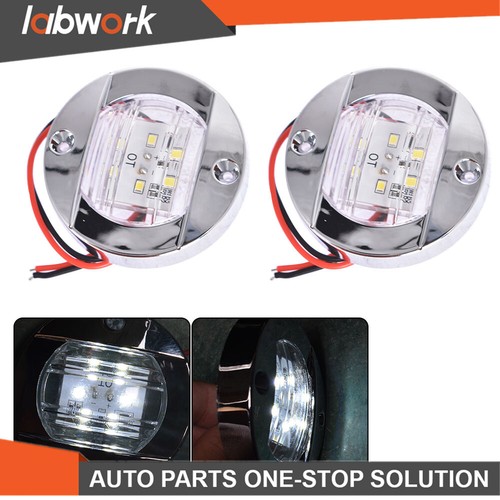 Labwork 3"Marine Boat Stern Transom Lights White 6 LED Courtesy Cockpit Light X2 - Picture 1 of 8