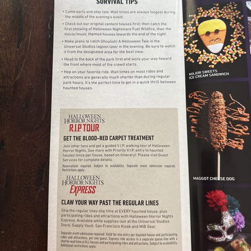 2022 HHN 31 MAP Universal Studios Halloween Horror Nights Brochure Event Guide - Picture 3 of 7
