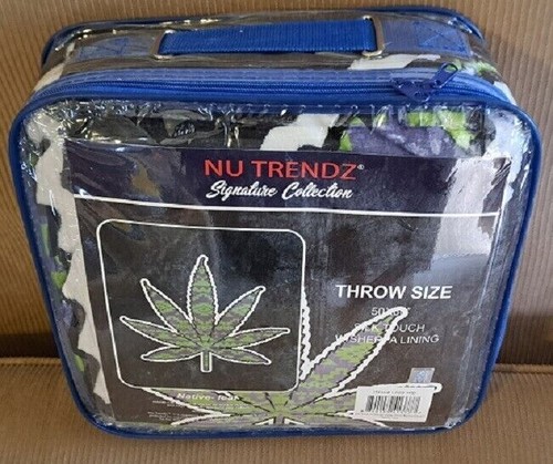 Nueva manta de regalo de felpa nativa con hojas de marihuana polar SmokeWeed - Imagen 3 de 3