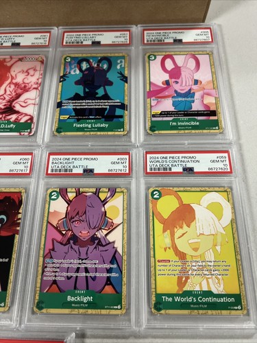 PSA 10 - Monkey D. Luffy GANADOR P-061 - Un PIECE Uta Deck Battle Promo Set - Imagen 4 de 4