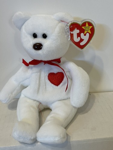 Ty Beanie Baby Valentino DOB February 14 1994 PVC Manufacturer Error Red Thread - Picture 6 of 6